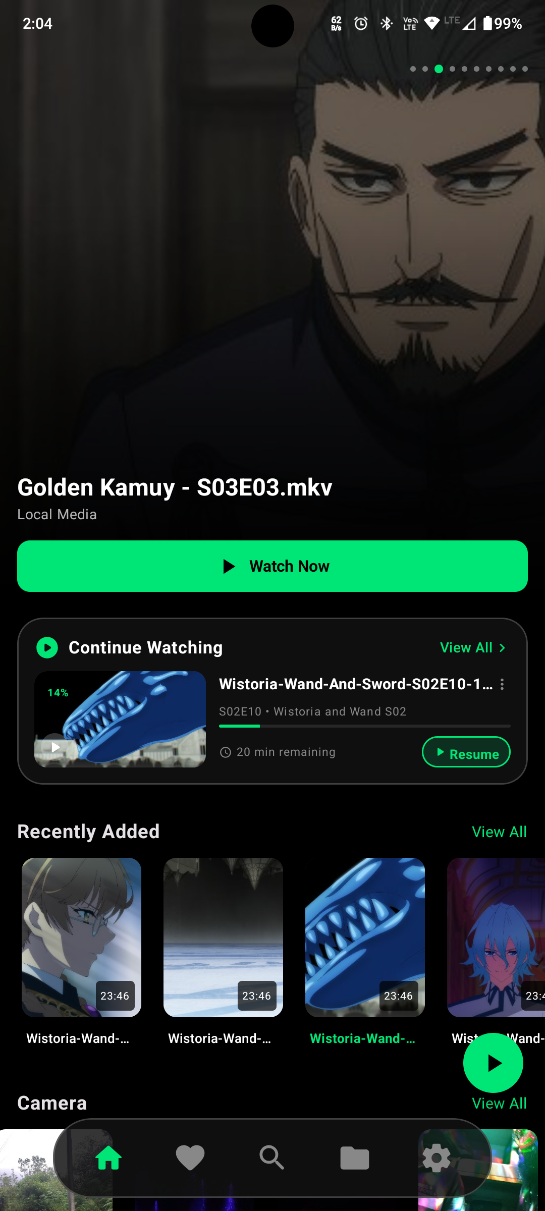 Z Player Home Screen