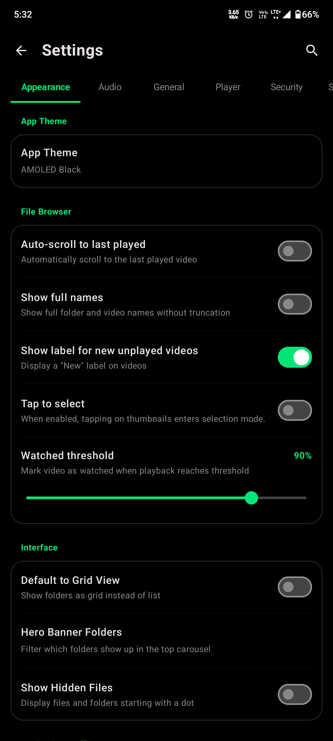 Z Player Settings